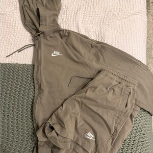 Nike Green Hoodie and Shorts Set